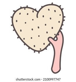 hands holding a heart vector cartoon illustration. Valentine's Day, love, relationships. Charity Symbol
