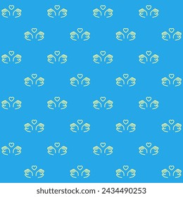 Hands Holding Heart Vector Seamless Pattern