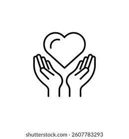 hands holding heart with white background