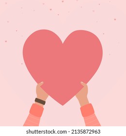 Hands holding hearts symbol for donation concept, Concept of charity and donation, Several people hold big heart synbol on their hands, People take care love, Give and share your love to people, coope