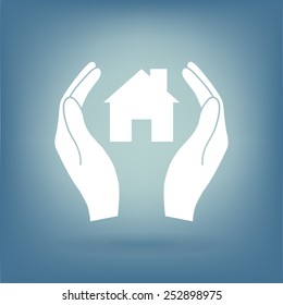 Hands holding home