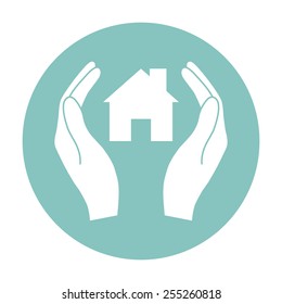 Hands holding home