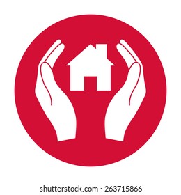 Hands holding home