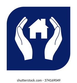 Hands holding home