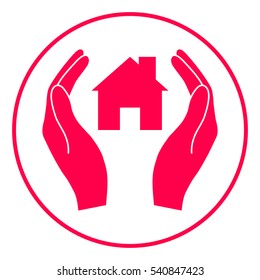 Hands holding home