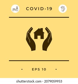 Hands holding home. Elements for your design