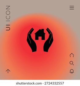 Manos sosteniendo el hogar. Elementos para su diseño