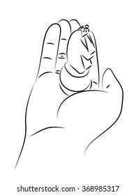 Hands holding horse chess piece, hand holding a chess piece horse. Vector illustration on the theme - game.