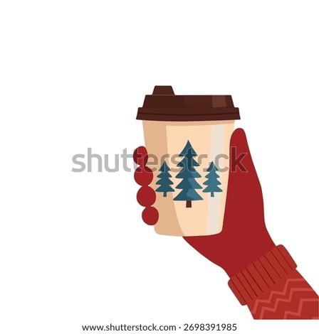 Hands Holding Hot Coffee Cups – Cozy Autumn and Winter Drink Illustration