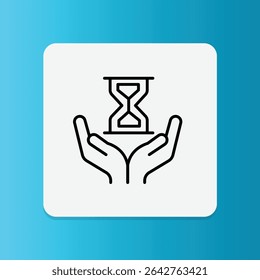 Hands holding an hourglass, representing long-lasting durability and reliable mattress quality.