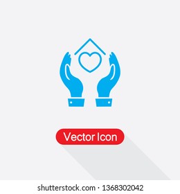 Hands Holding House With Heart Icon Vector Illustration Eps10