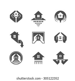 Hands holding house icon