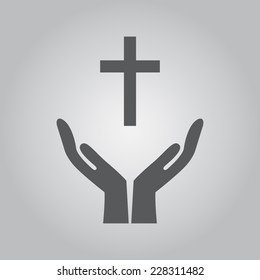 Similar Images, Stock Photos & Vectors of Christian cross and hands of ...