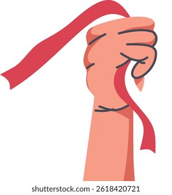 Hands Holding Indonesian Flag Illustration. National Independence Day Indonesia Celebration. Isolated Vector Graphic