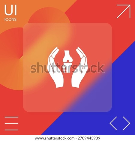 Hands holding knee-joint - protection icon