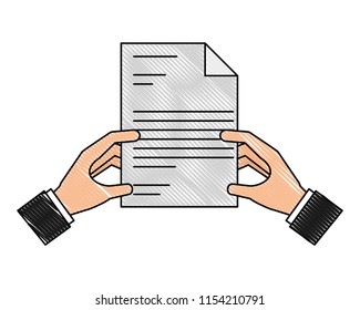 hands holding letter document paper drawing design