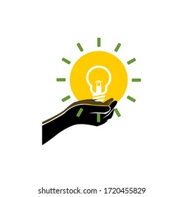 hands holding lightbulb, eco friendly ideas