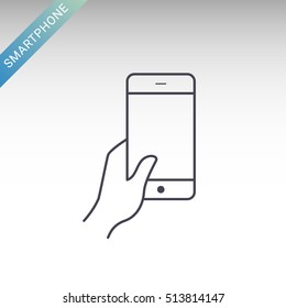 Hands Holding Mobile Phone Flat Vector Icon