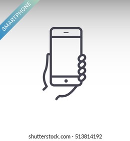 Hands Holding Mobile Phone Flat Vector Icon