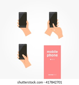 Hands Holding Mobile Phone Vector