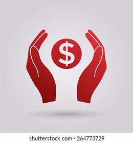 Hands holding money