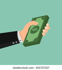 Hands holding money
