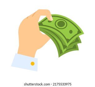 Hands holding Money Banknotes. Vector illustration