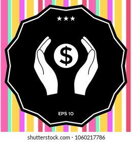 Hands holding money - dollar symbol
