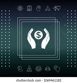Hands holding money - dollar symbol