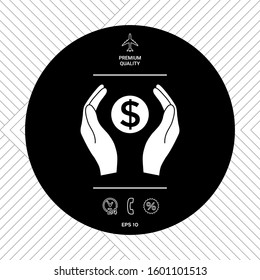 Hands holding money - dollar symbol. Graphic elements for your design