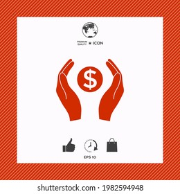 Hands holding money - dollar symbol