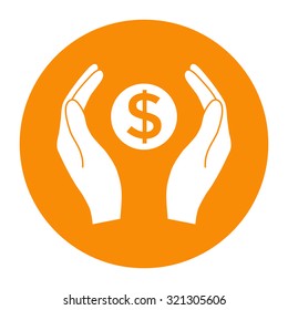 Hands holding money - dollar symbol