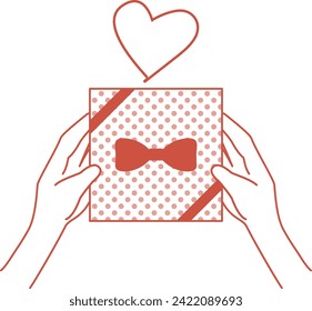 Hände, die Geschenkbox aushalten. Der Hintergrund ist transparent.