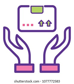 
Hands holding package symbolising delivery parcel protection
