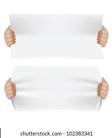 hands holding paper