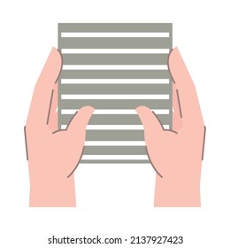 hands holding a paper icon