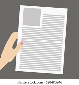Hands holding paper  sheet