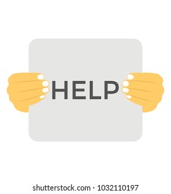 
Hands holding a paper stating help
