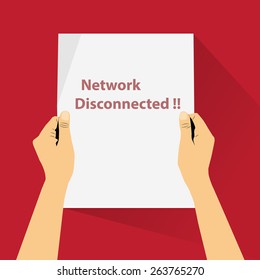 Hands holding paper for website disconnect.