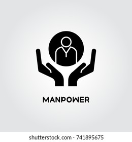 Hands Holding People For Manpower Concept