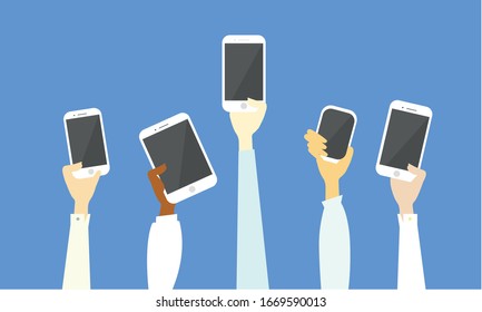 Hands holding phone phone technology