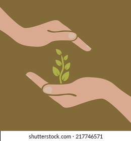 Planta de mano. Ilustración vectorial.