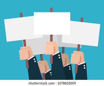 Hands holding plate. Presidential Election Voting Poster. Vector flat cartoon illustration for news, infographics