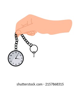 Hands Holding Pocket Watch. Illustrations Hands Holding Pocket Watch vector 