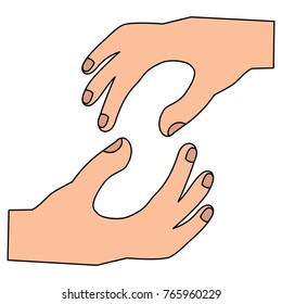 hands in holding position icon image 