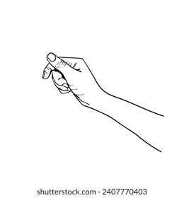 Hands in a holding position, taking something. the image is suitable for use as a graphic resource or illustration for various needs.