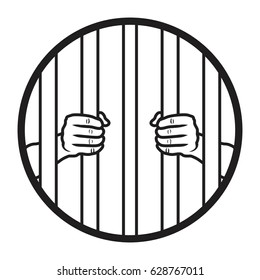 Hands Holding Prison Bars Stock Vector (Royalty Free) 628767011 ...