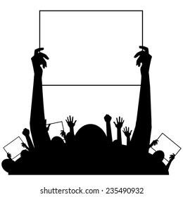 Hands Holding Protest Signs Background Eps10 Stock Vector Royalty Free