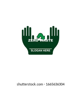 hands holding recycle logo vector illustration
