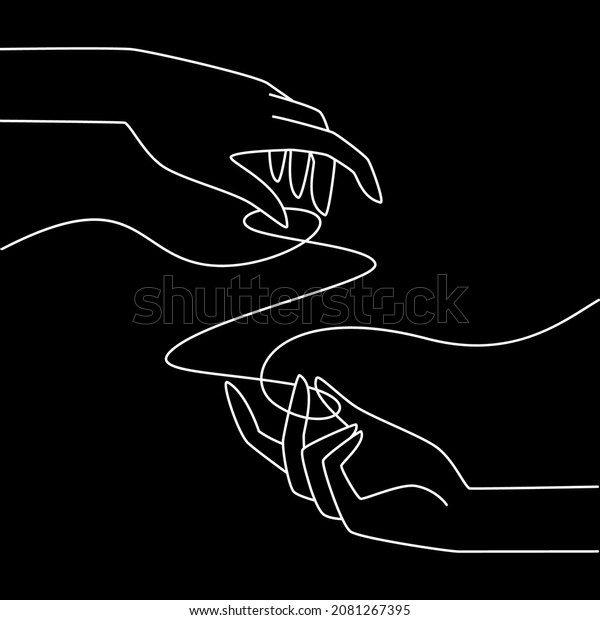 Hands holding rope linear\
illustration for macrame, handiwork, wickerwork, weaving, sewing,\
stiching, neeldlework, knitting netting logo\
emblem